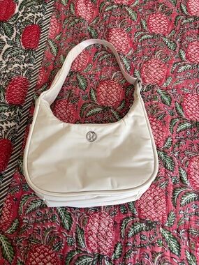 White Shoulder Bag with Silver Accent - Womens Bag
